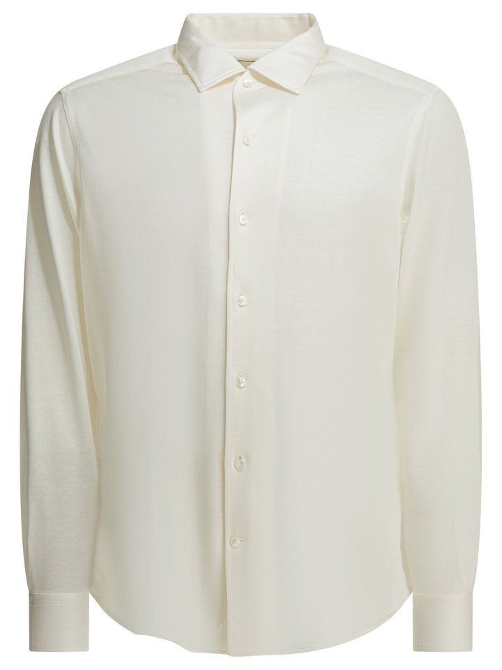 Zegna Casual Silk Shirt Shirts - Bianco | 53f774f6e6076658fbf3260484f0d043597b8ced