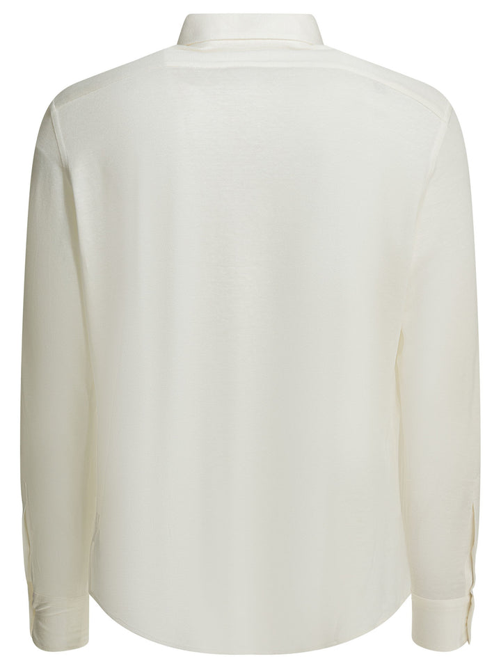 Zegna Casual Silk Shirt Shirts - Bianco | b957ff2ac5e0851dc73d86b1c2437c00a44f47c2