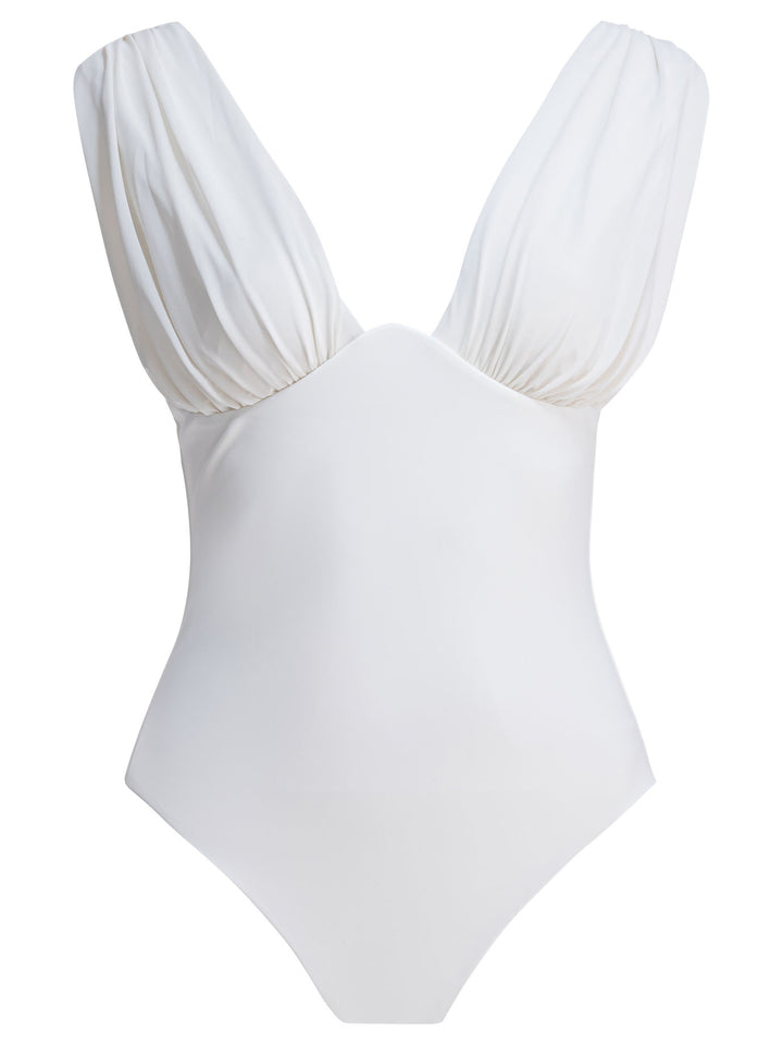 Zimmermann Draped One-Piece Swimsuit Swimwear - Bianco | bb7c1c8028b635b8ffcb379854dcff800e283df6