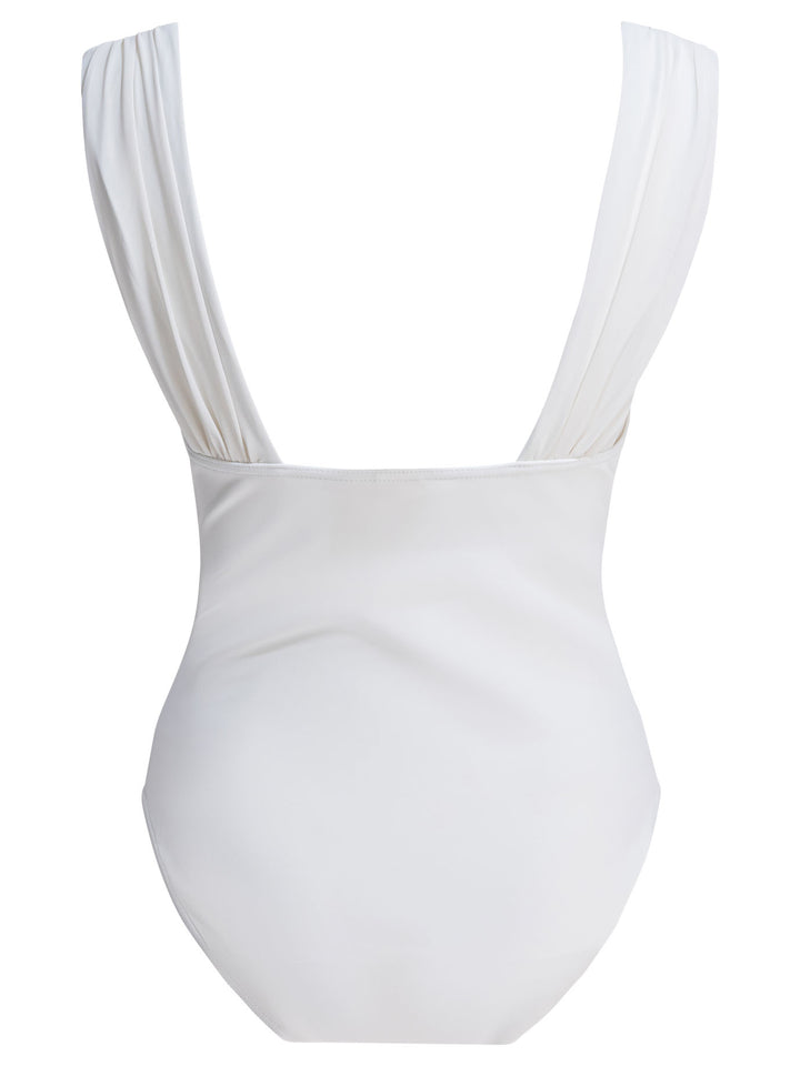 Zimmermann Draped One-Piece Swimsuit Swimwear - Bianco | e848c237a39de3d35a156478da295418063da565
