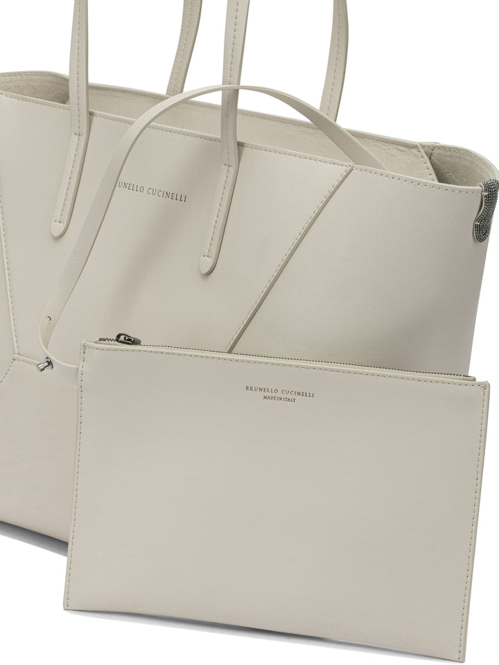 Brunello Cucinelli Bc Duo Borse a Spalla e Tracolla - Bianco | 49c4db45d13168e419cff633b7317be776fb886e