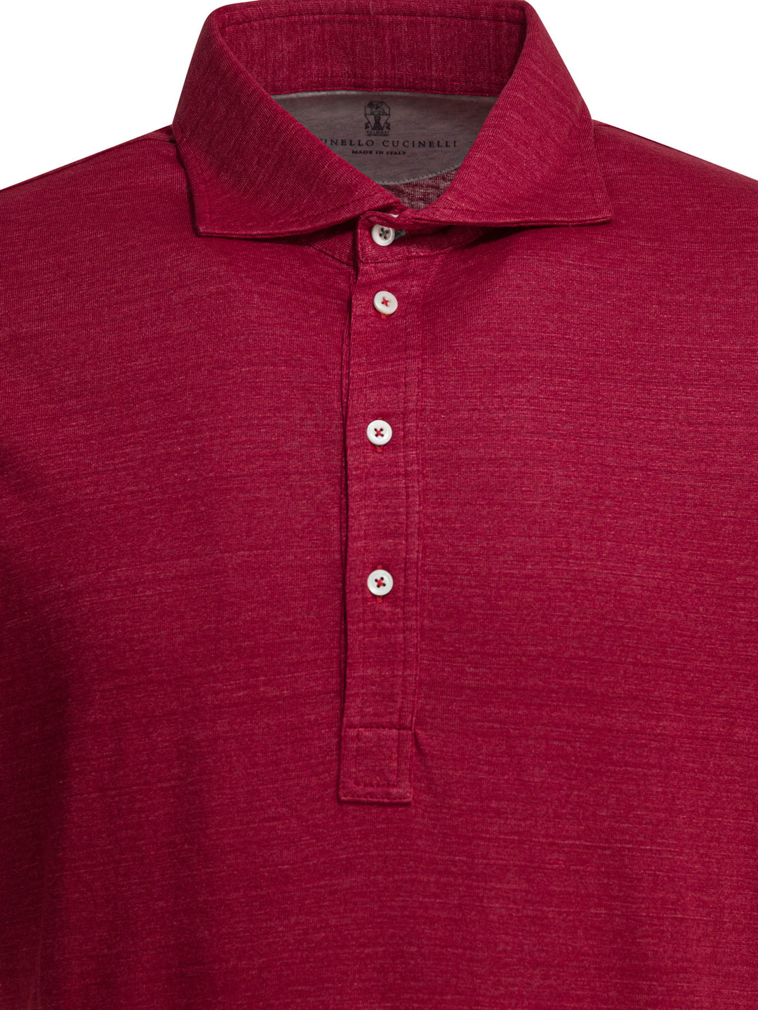 Brunello Cucinelli Linen And Cotton Button-Down Polo Shirt Polo shirts - Rosso | 31532a4e047d9ddb269cc0de34f0760c9d903147