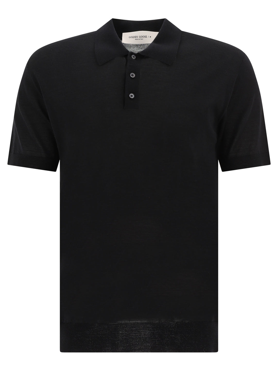 Golden Goose Merino Wool Button-Down Polo Shirt Polo shirts - Nero | 2b7ccd8bececdc216435890c9bdacca361cbf521