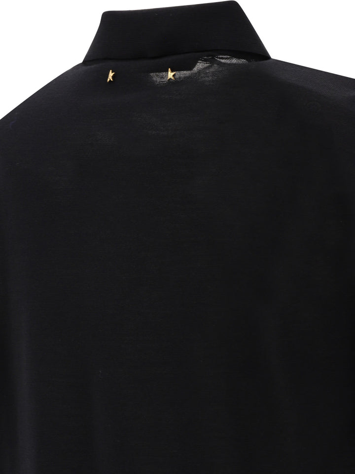 Golden Goose Merino Wool Button-Down Polo Shirt Polo shirts - Nero | f2ad209c5c53f43e776187d15eb91efcc8232d20