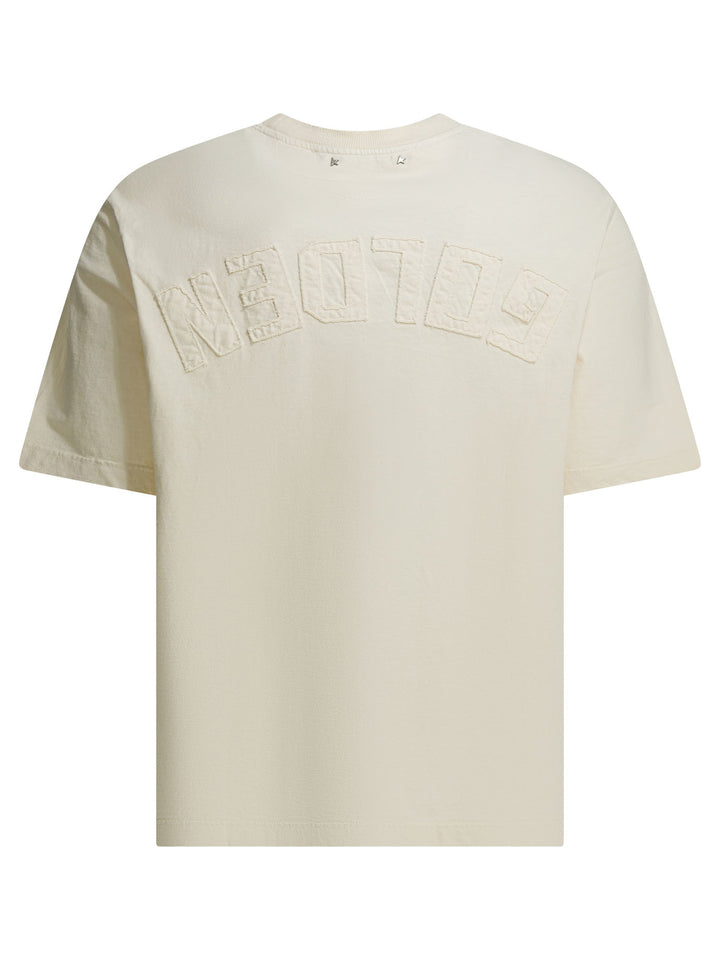 Golden Goose Jersey T-Shirt With Reverse Logo T-shirts - Bianco | 2744735f4bf1703ab52ffccf2d6394ed83e3799a
