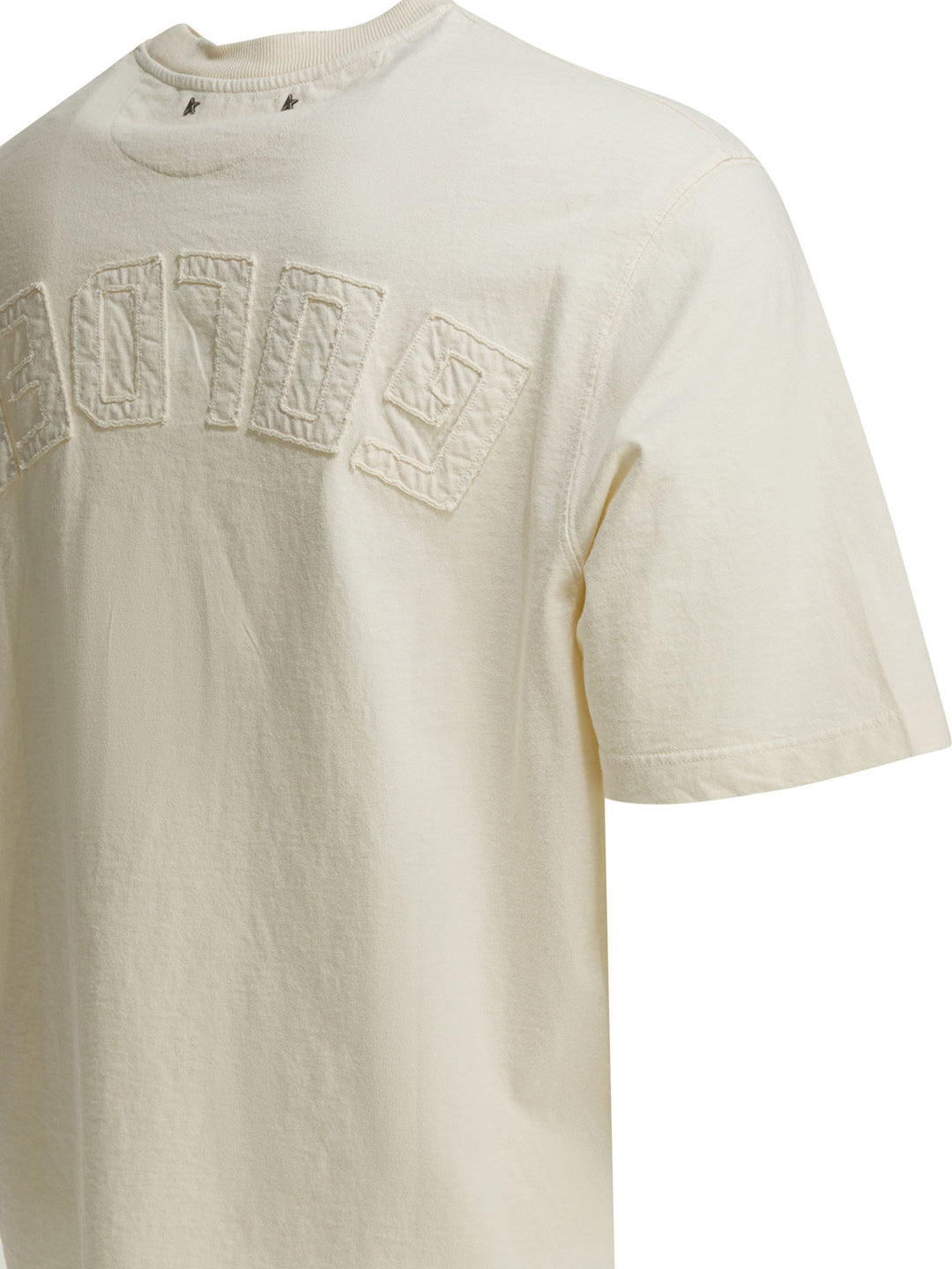 Golden Goose Jersey T-Shirt With Reverse Logo T-shirts - Bianco | 821fe6dc4365da77999669bcb764623a6f383441