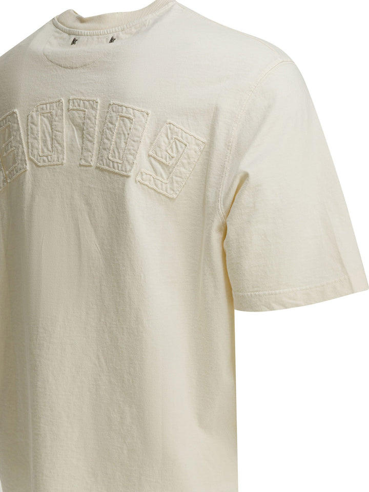 Golden Goose Jersey T-Shirt With Reverse Logo T-shirts - Bianco | 821fe6dc4365da77999669bcb764623a6f383441