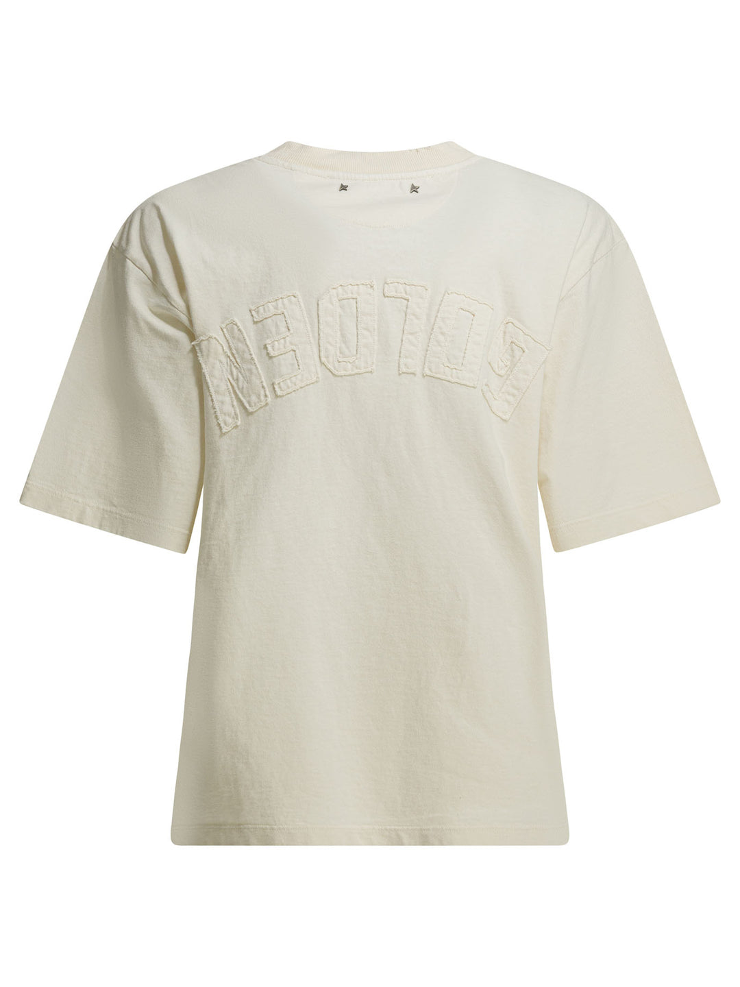 Golden Goose Crew Neck T-Shirt With Reverse Logo T-shirts - Bianco | 0a263d228eb8700fac6979e007364c5d1567a270