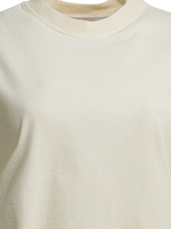 Golden Goose Crew Neck T-Shirt With Reverse Logo T-shirts - Bianco | cebaec39187f4490e479f7c01493819c62eb843f