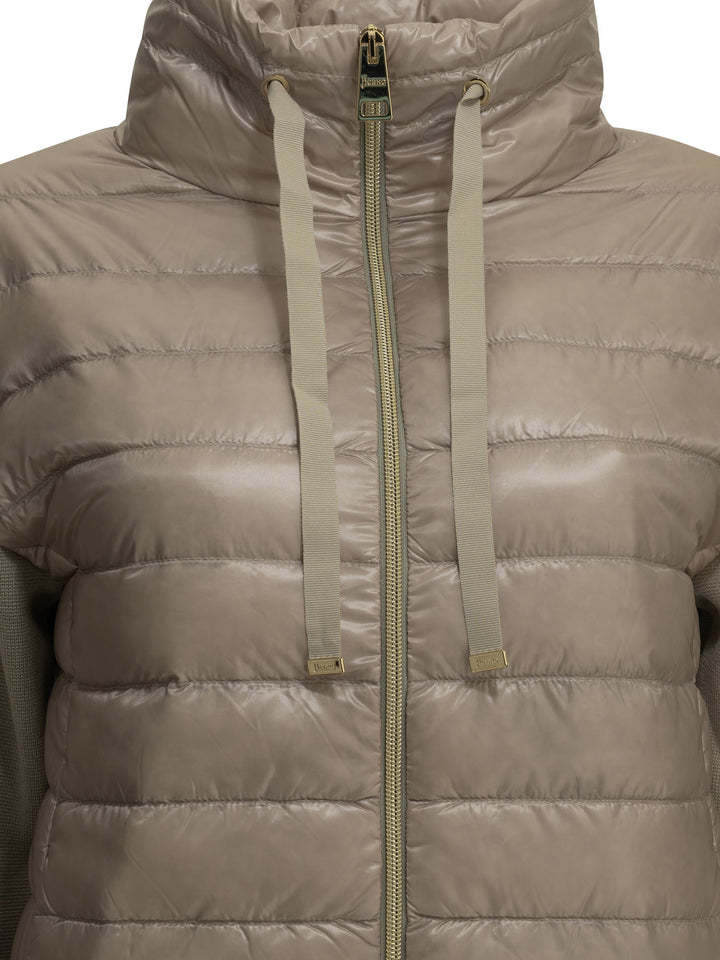 Herno Cotton And Ultra-Light Nylon Short Down Jacket Capispalla Beige