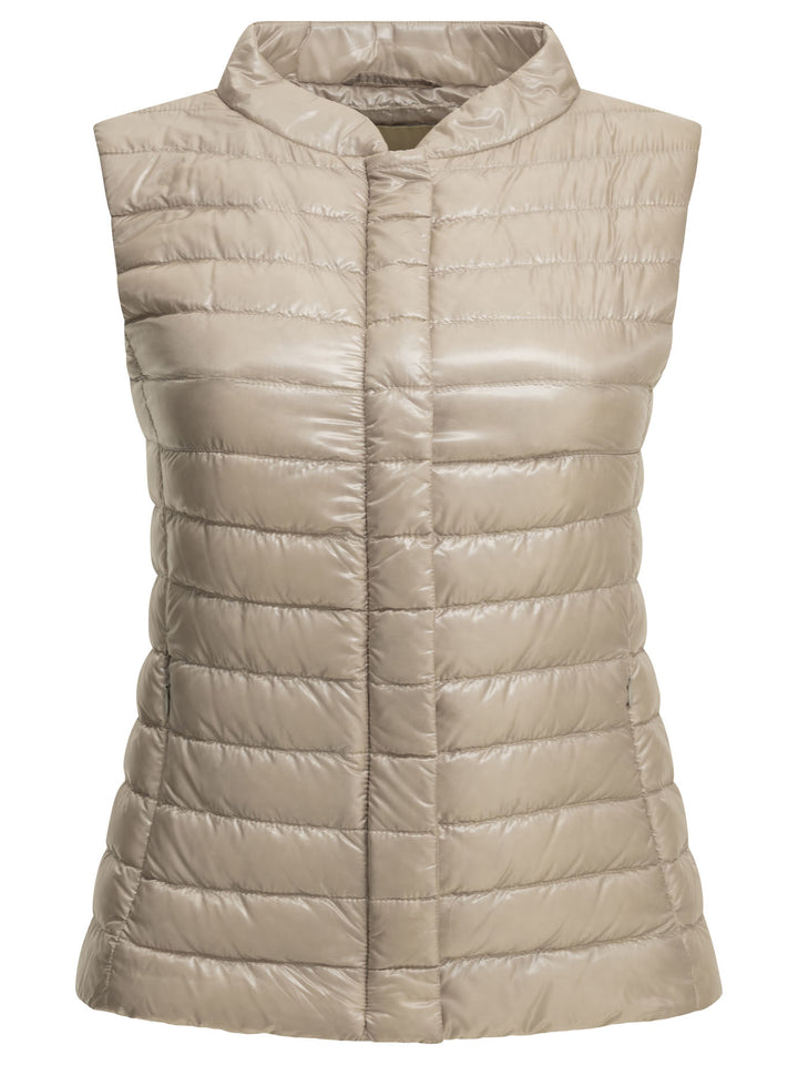 Herno Ultra-Light Nylon Sleeveless Jacket Jackets and Coats - Beige | 8f05b60e22837ec7824eabfdeff4f3e234148032