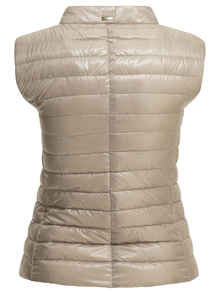 Herno Ultra-Light Nylon Sleeveless Jacket Jackets and Coats - Beige | 62e35b984ed622cf0769863be92329e43577199b