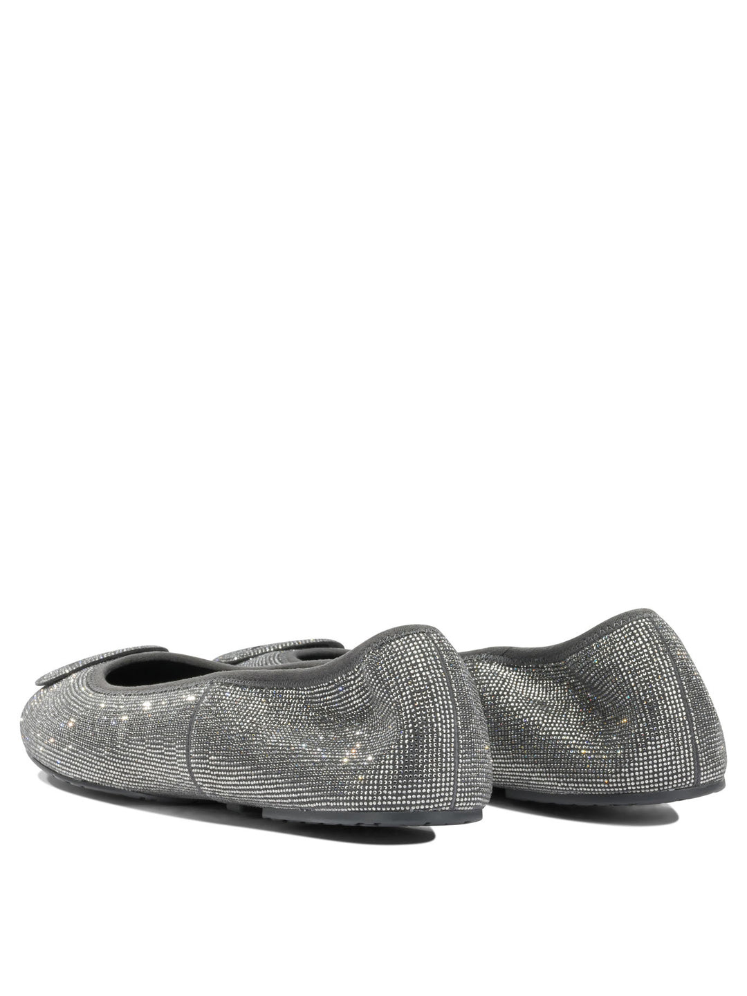 Tory Burch Reva Pavé Ballerinas Silver