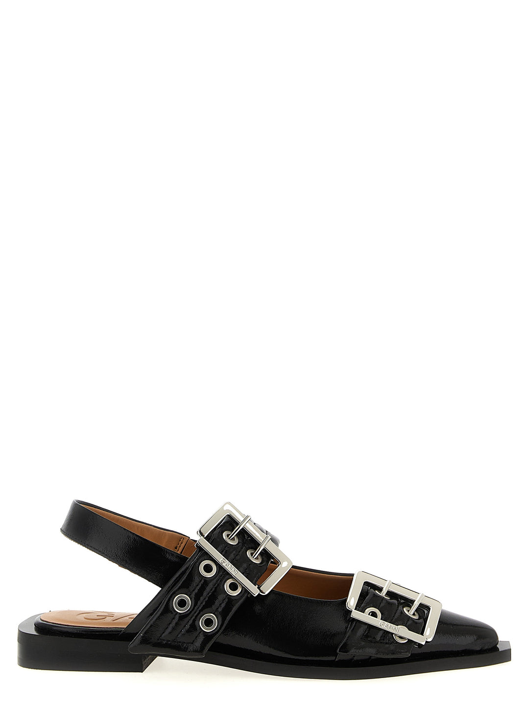 Ganni Black Feminine Buckle Flat shoes - Nero | ab5d0eea8b35369eceb6a09389bd12bea9b39426
