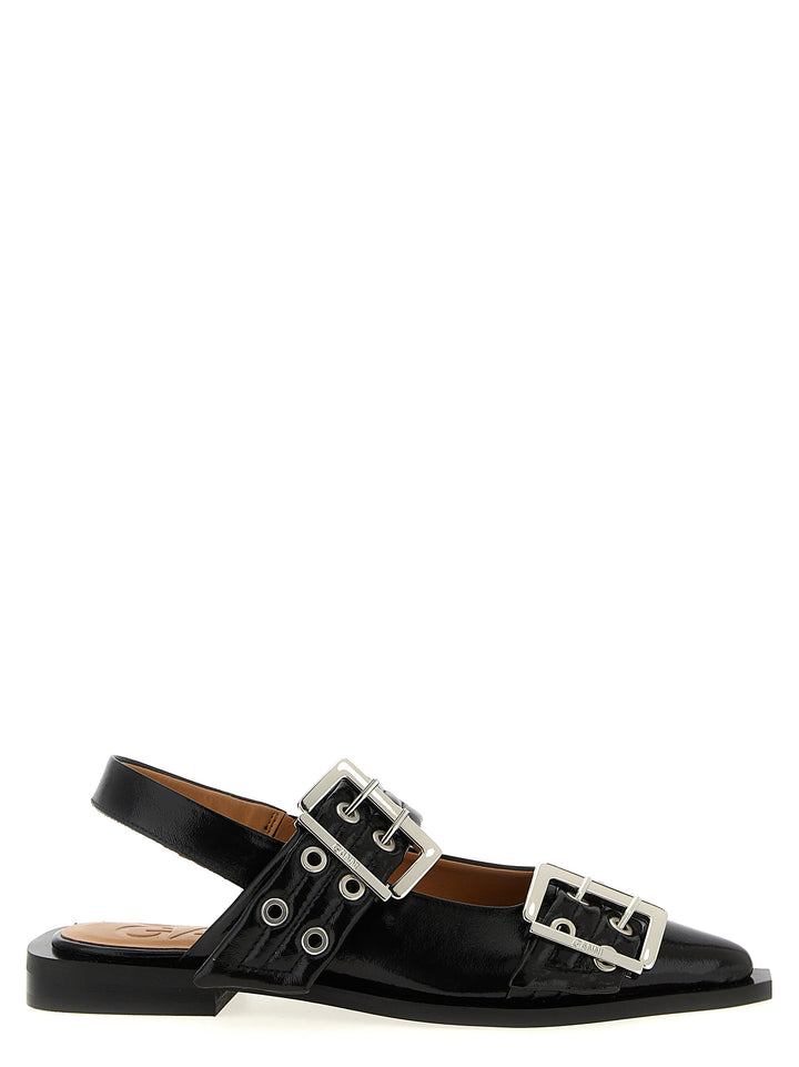 Ganni Black Feminine Buckle Flat shoes - Nero | ab5d0eea8b35369eceb6a09389bd12bea9b39426