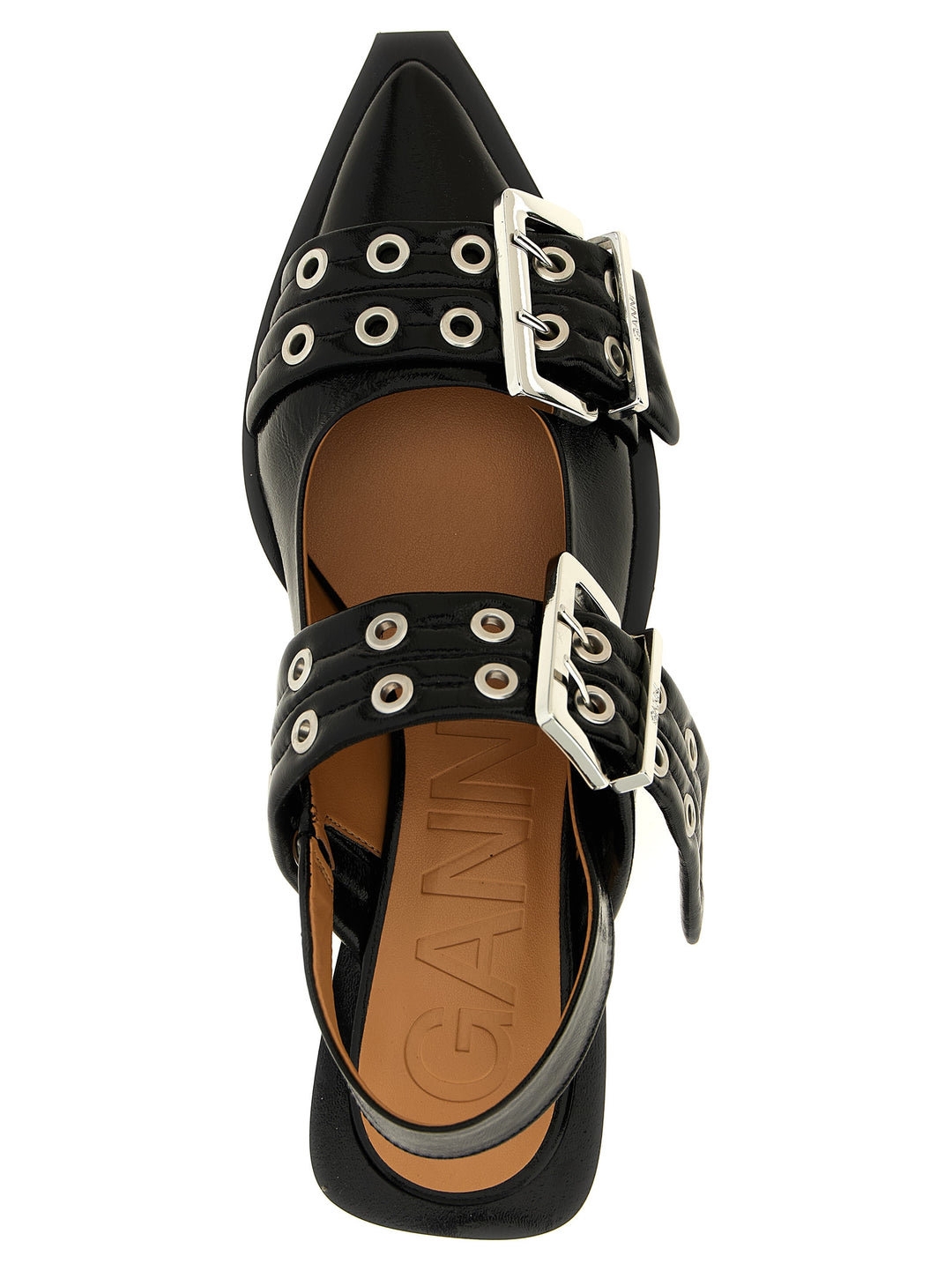 Ganni Black Feminine Buckle Flat shoes - Nero | f73d44f0da81d9bc04a3b4298c55b8387fd58b0b