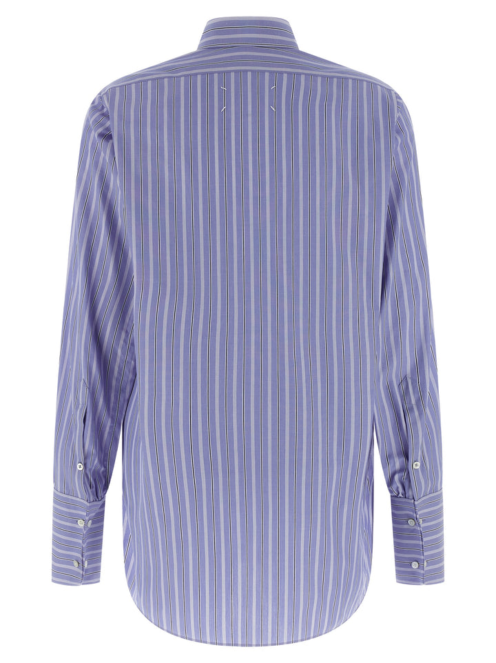 Maison Margiela Striped Cotton Shirt Camicie - Celeste | 6fa6ab16469ce69c3df001fc01fec2543b014ac5