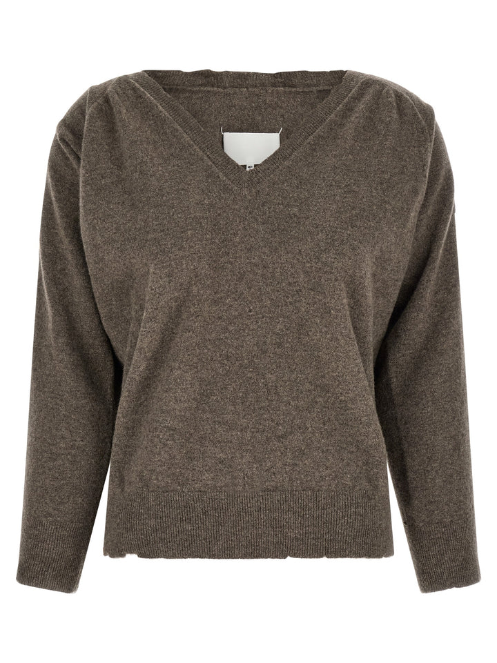 Maison Margiela Lived-In Jersey Maglioni - Marrone | a04fcccf4a20178a3d0cd0196b52d2694aa461b8
