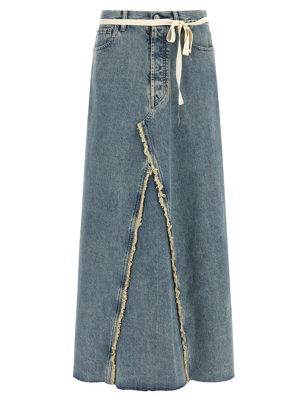 Maison Margiela Raw Hem Denim Skirt Gonne - Celeste | 518ae787457b3a987359bb1d55999cc954508efc