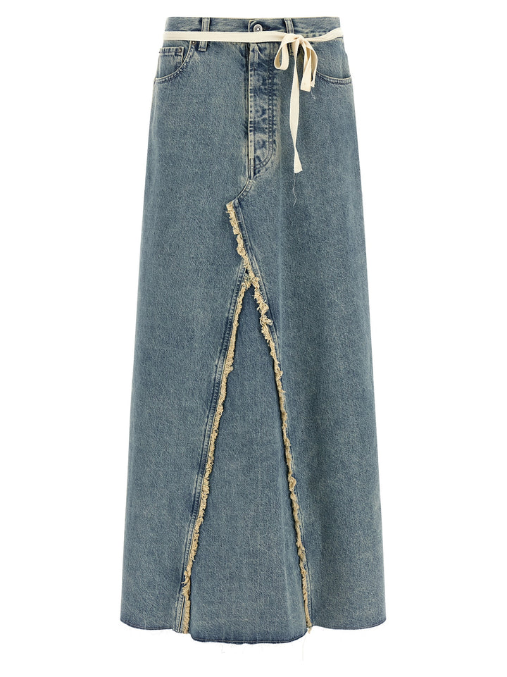 Maison Margiela Raw Hem Denim Skirt Gonne - Celeste | 518ae787457b3a987359bb1d55999cc954508efc