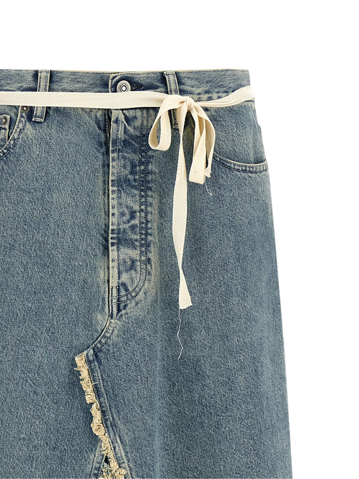 Maison Margiela Raw Hem Denim Skirt Gonne - Celeste | 8e81073a9e623765fcfcec2c6d728c1a1d48c796