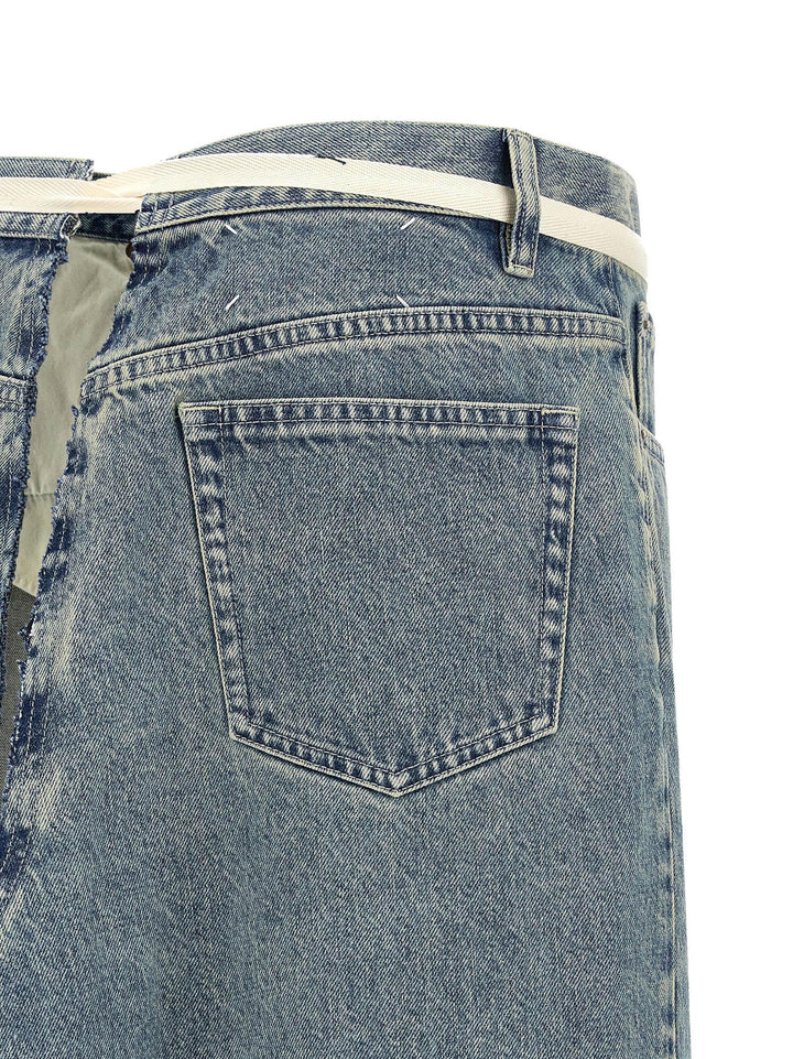 Maison Margiela Raw Hem Denim Skirt Gonne - Celeste | b40393db8f17283053a48c1aa659544f8bc5bd16