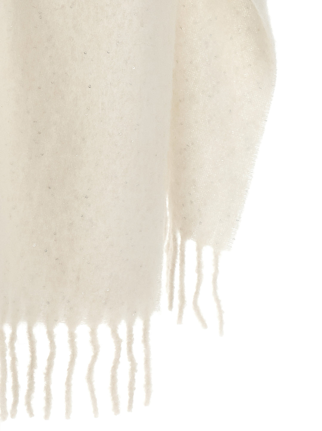 Peserico Bouclé Yarn Cape Mantelle - Bianco | 917ef9025b3a68071140354960b7f93a5feebf35