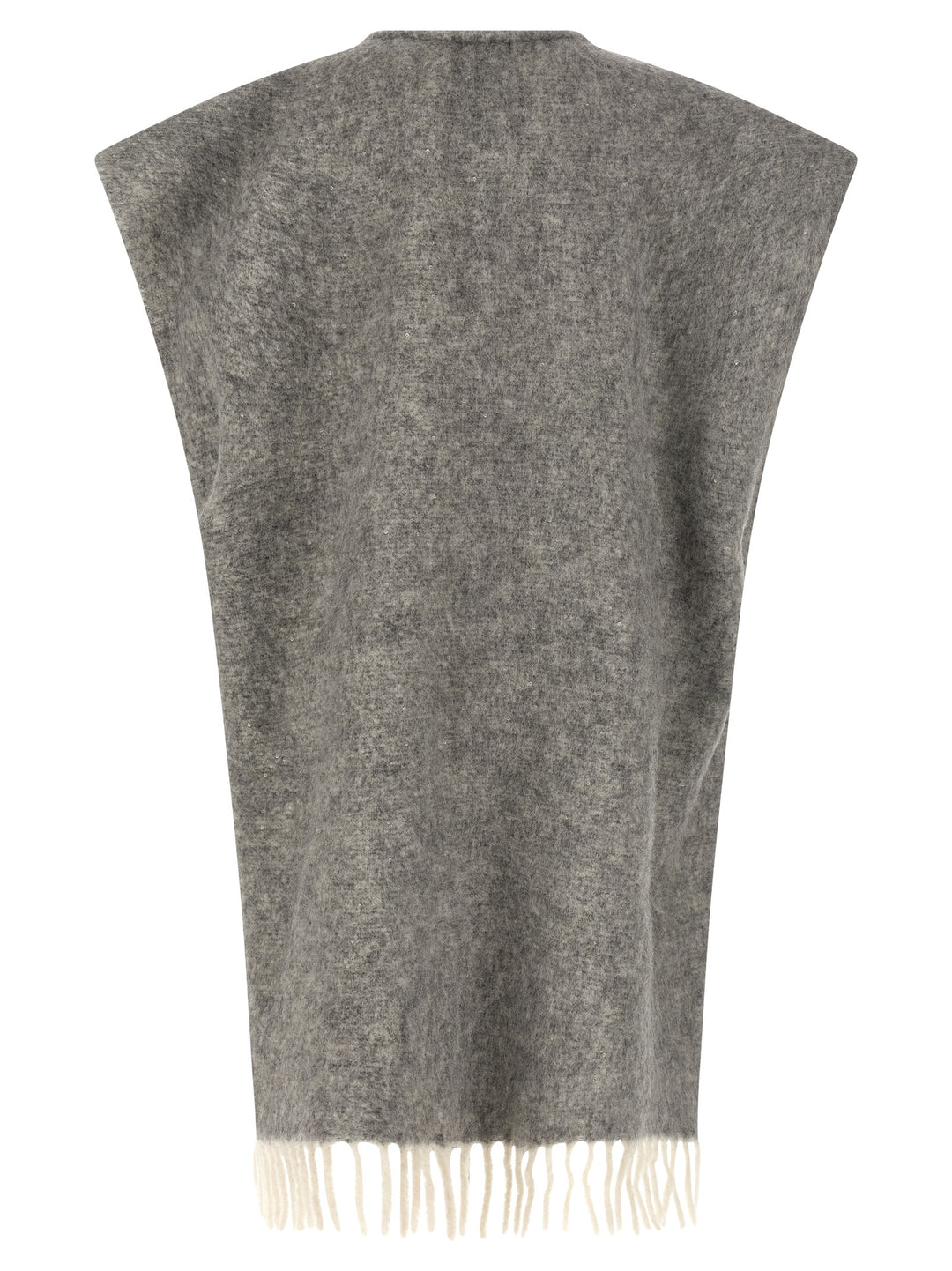 Peserico Bouclé Yarn Cape Mantelle - Grigio | 45f0267d788dc3978ce8a465d40b88958fb74b82