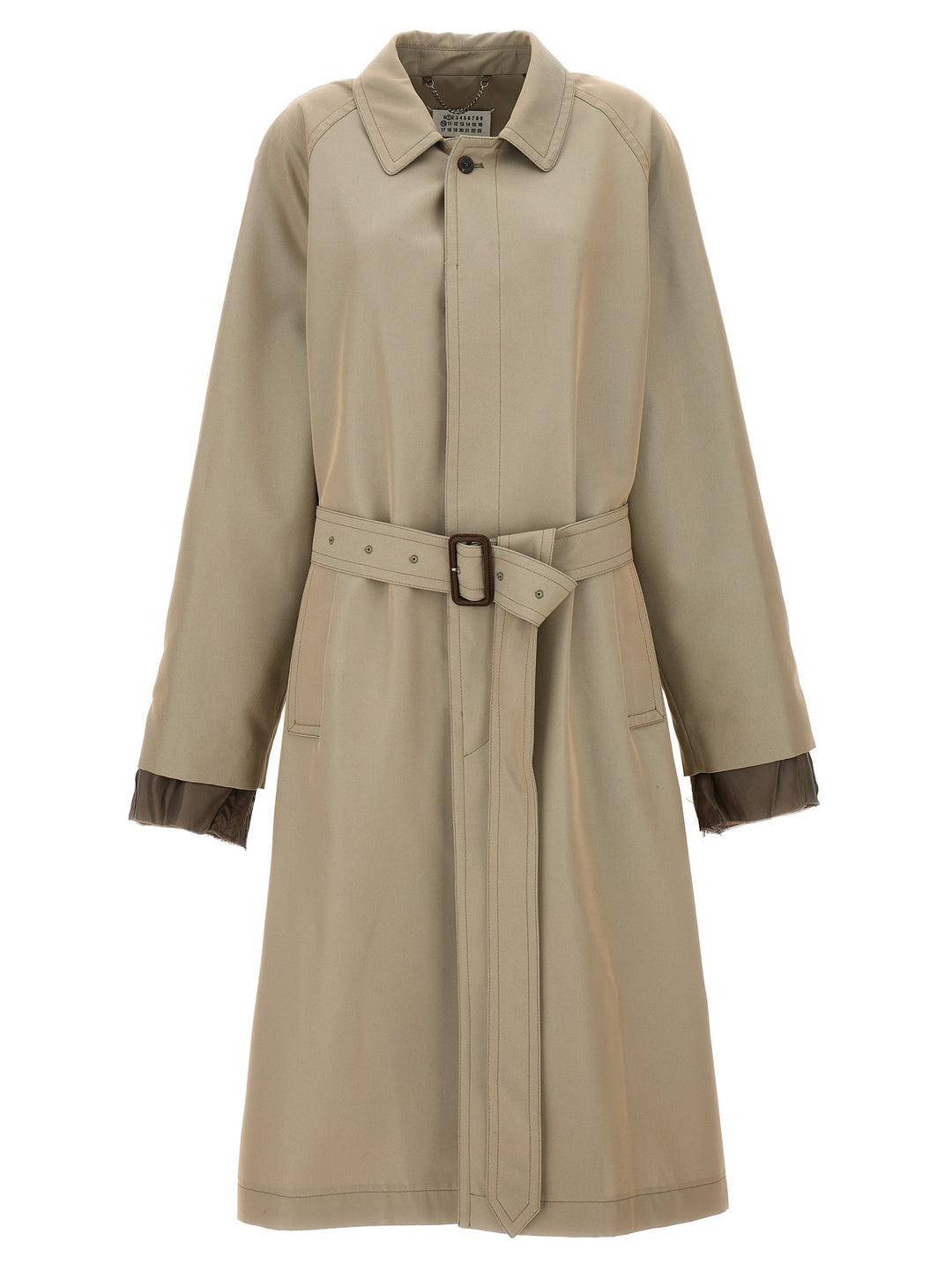 Maison Margiela Long Single-Breasted Trench Coat Trench e Impermeabili - Beige | 18210858ad5c65d46d01f3487f03dcaa54f2faa9