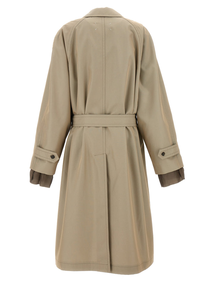 Maison Margiela Long Single-Breasted Trench Coat Trench e Impermeabili - Beige | 6bc355a706d334039b06b2e8860b6943b250245f