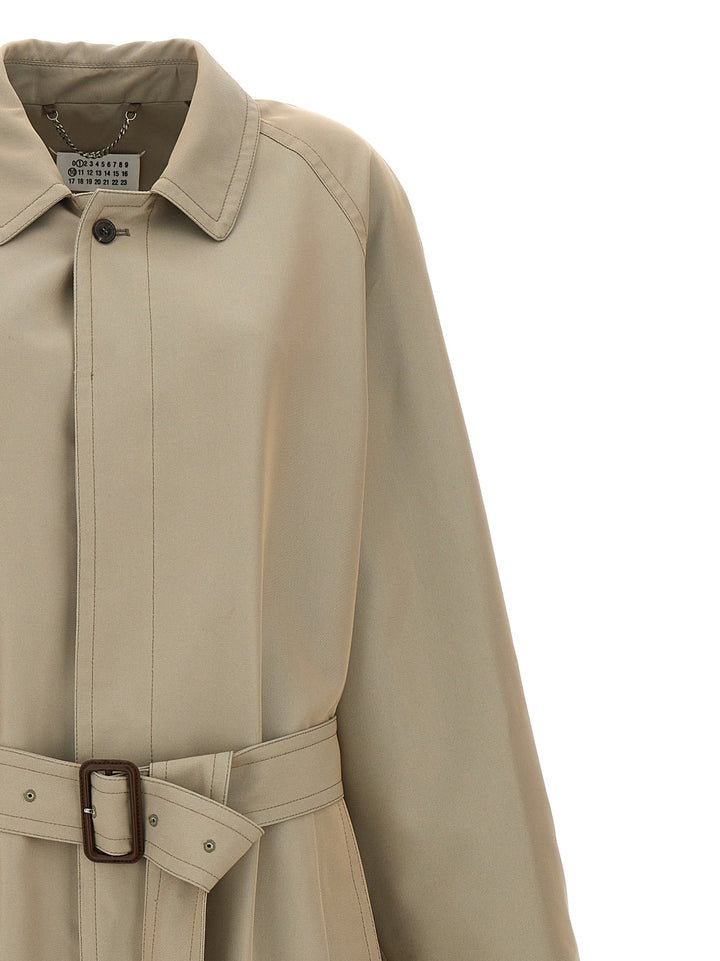 Maison Margiela Long Single-Breasted Trench Coat Trench e Impermeabili - Beige | 669376122c1f2e356e8eaa6dd7f82c0d87921d42