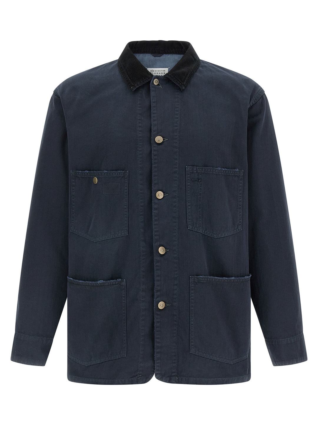 Maison Margiela Herringbone Jacket Puffer Jackets - Blu | 8686381b758a8a9728cf44a794fe02e726386a30