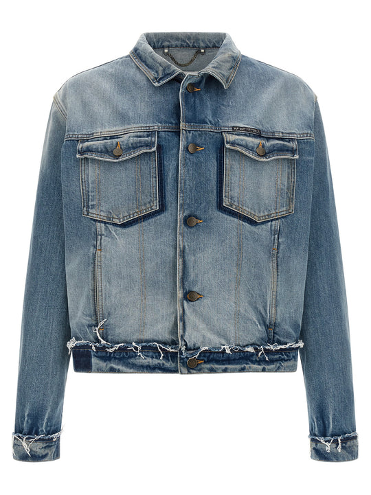 Denim Jacket Puffer Jackets Blu
