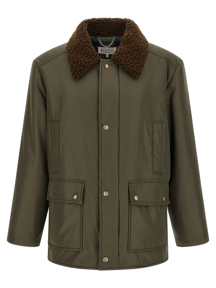 Maison Margiela Shearling Collar Parka Puffer Jackets - Verde | e167563abfc3648ed374e91943218dd28b6885d7