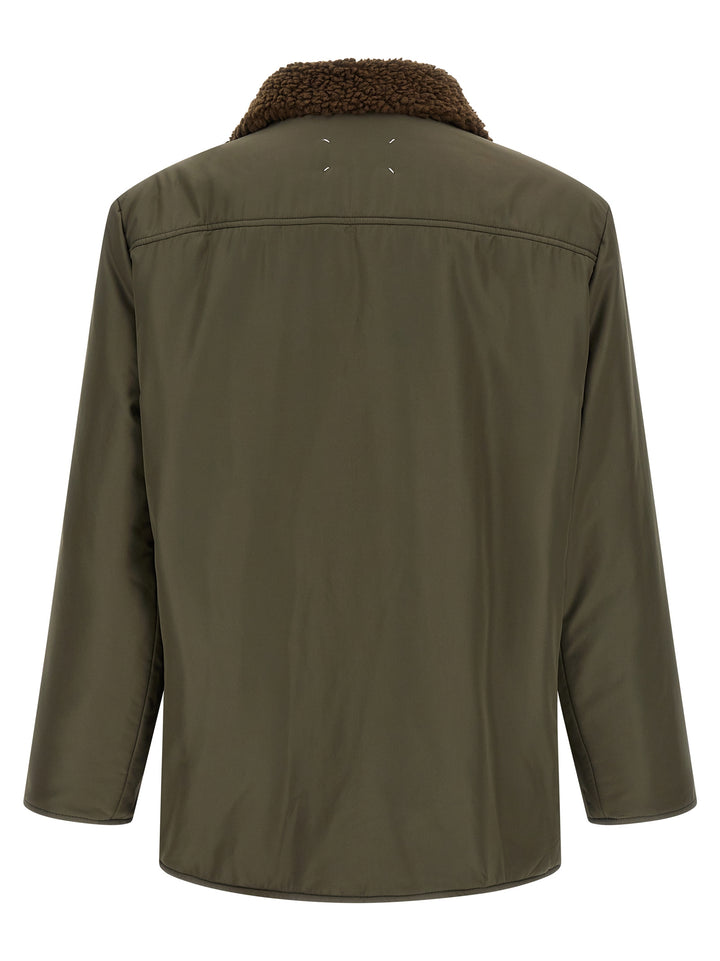 Maison Margiela Shearling Collar Parka Puffer Jackets - Verde | 1833eeb019347e3bb8480136cccbf09e34d57692