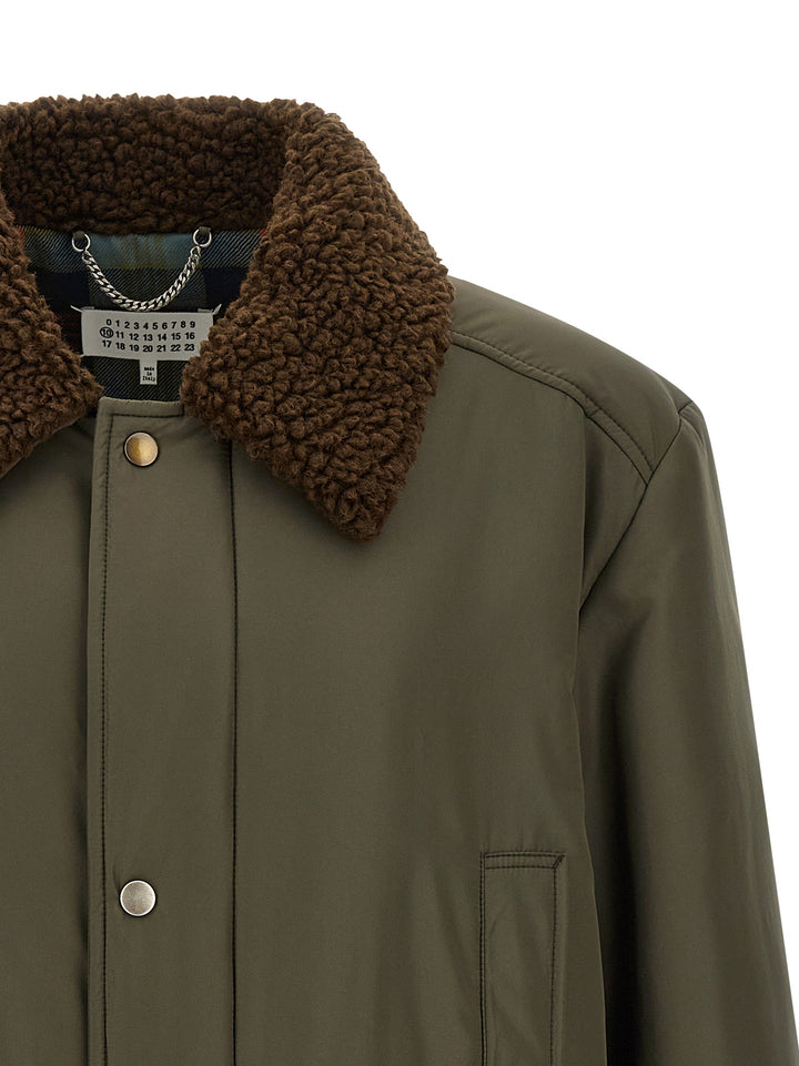 Maison Margiela Shearling Collar Parka Puffer Jackets - Verde | 4cc8c159df0899a4468813b90426e7db7fc20ccf