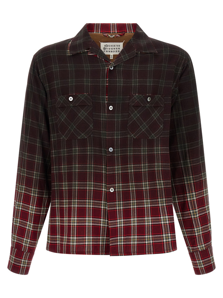 Maison Margiela Check Shirt With Gradient Effect Camicie - Rosso | 0089c54318024e8f3774fd3cf02b95e56680046c