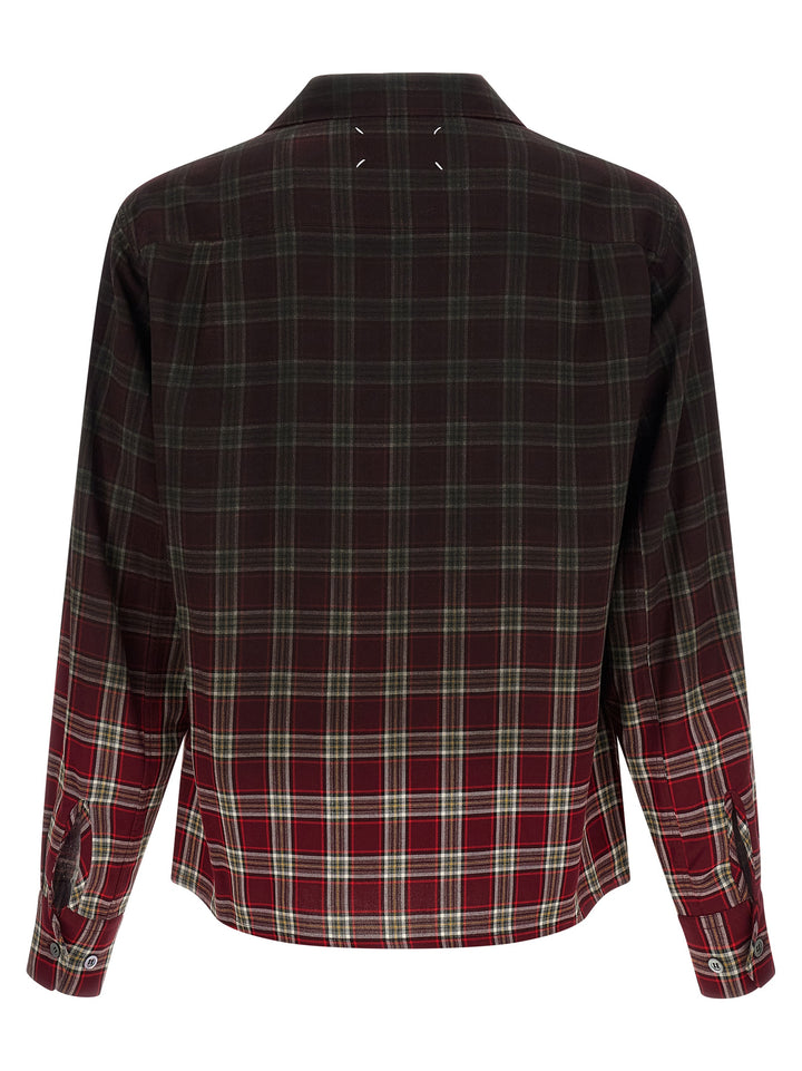 Maison Margiela Check Shirt With Gradient Effect Camicie - Rosso | d09a1a7434875522d18058c64718e6eadf3d2af7