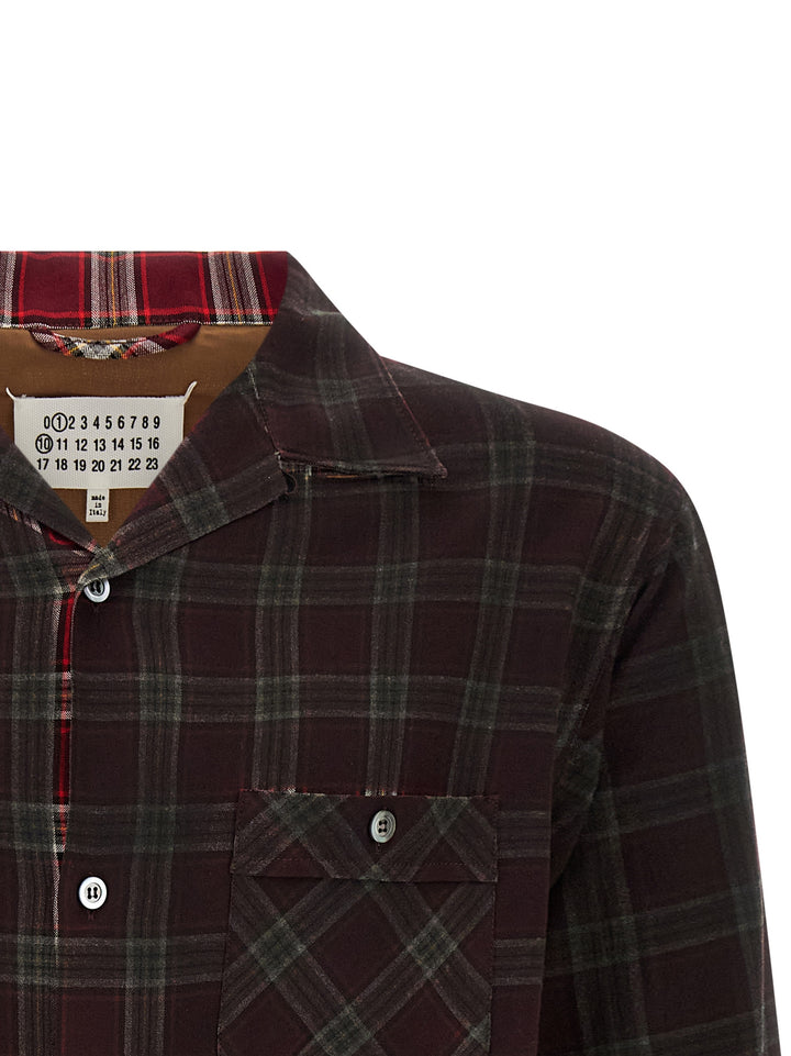 Maison Margiela Check Shirt With Gradient Effect Camicie - Rosso | 433949d8e7eb0134b3e99c0797095de1ee831730