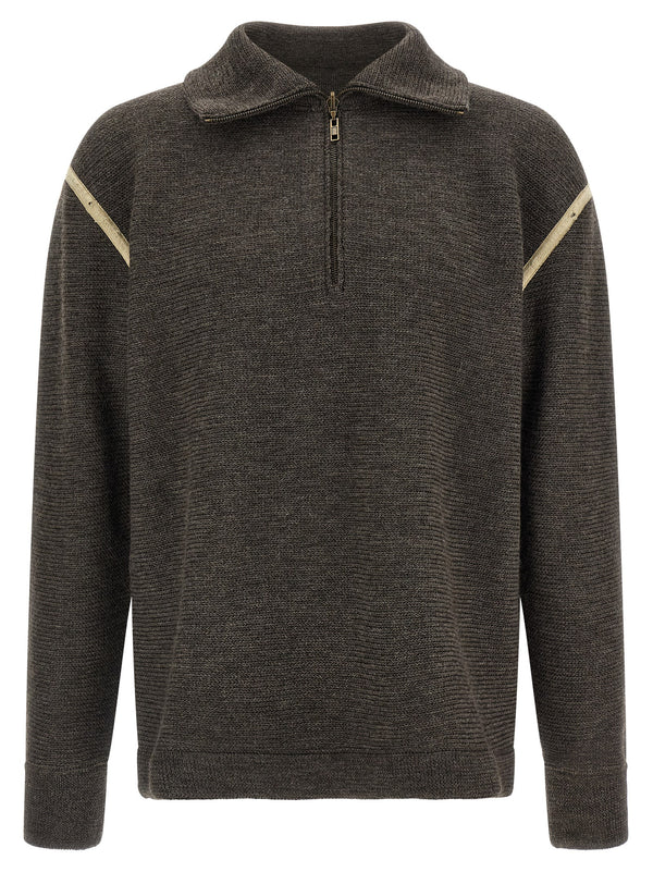 Elbow Patch Quarter-Zip Maglioni Grigio