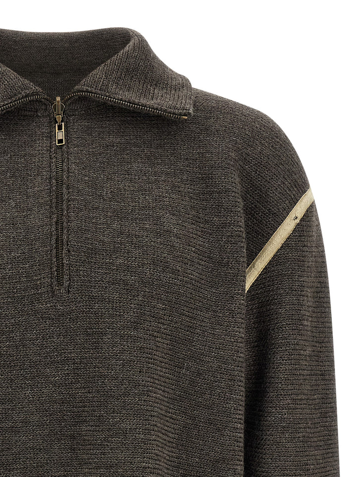 Maison Margiela Elbow Patch Quarter-Zip Maglioni - Grigio | ad27ebba8924a5d2dec57d60a099a78ebd83632e