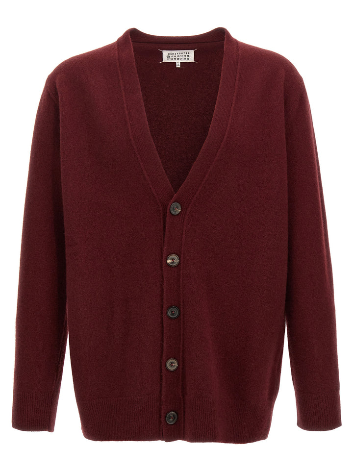 Maison Margiela Wool Cardigan Maglioni - Bordeaux | 693fe0625310921f039be290a23494e0834fbad0
