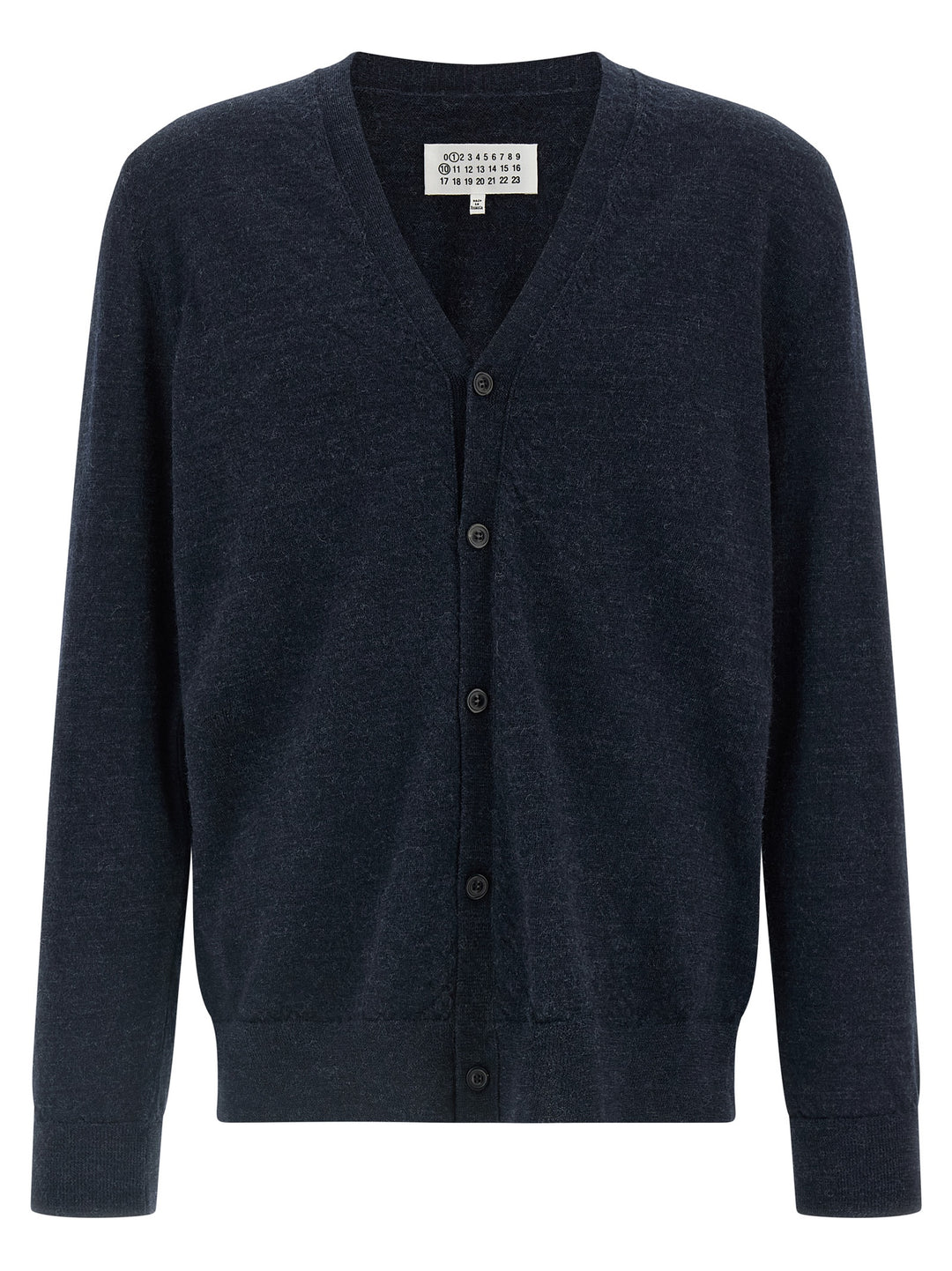 Maison Margiela Suede Patch Cardigan Maglioni - Blu | a0d86e27deb81428b3f7ef286d721af1aacd5e8d