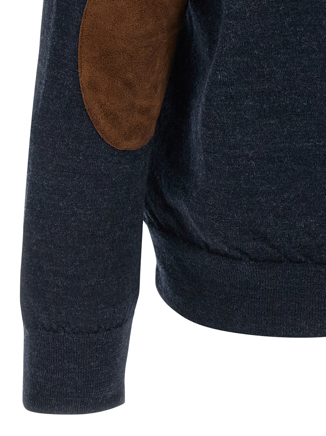 Maison Margiela Suede Patch Cardigan Maglioni - Blu | ae59f45bc8220d38898bf7a3a2a7295361e21a0f