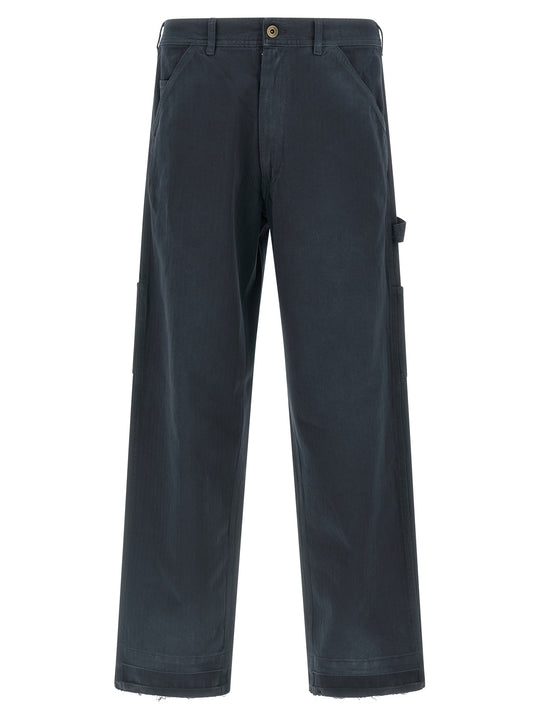 Herringbone Trousers Pantaloni Blu