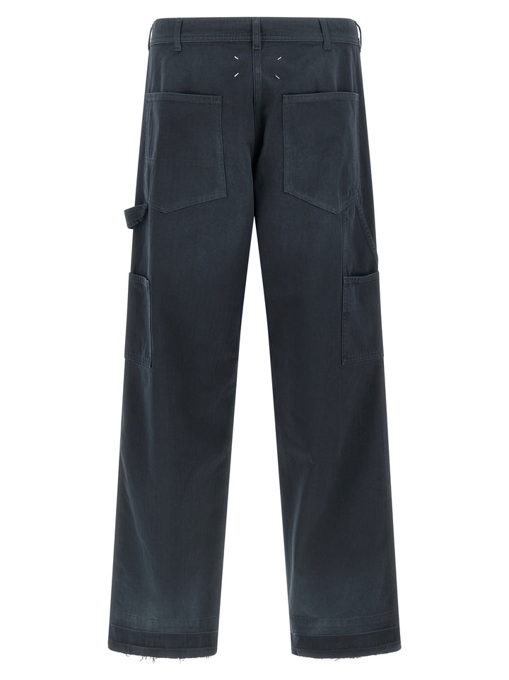 Maison Margiela Herringbone Trousers Pantaloni - Blu | 5804eeee6a5caf35839872e7f8aa2c075dac7c6a