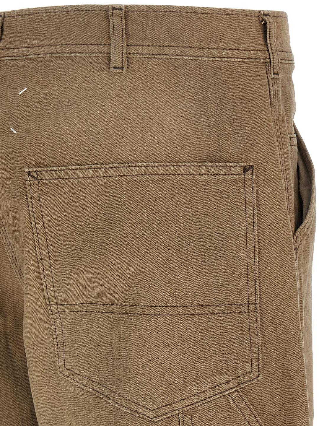 Maison Margiela Herringbone Trousers Pantaloni - Beige | d30059fedebf643c07cb1c0b81377b091b96bac7