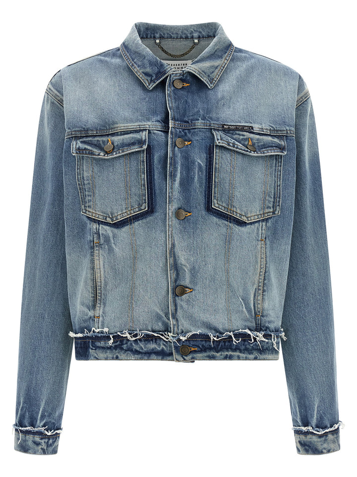 Maison Margiela Denim Jacket Puffer Jackets - Celeste | 6ff89d100265e114343eb76b677dfef173153d1d