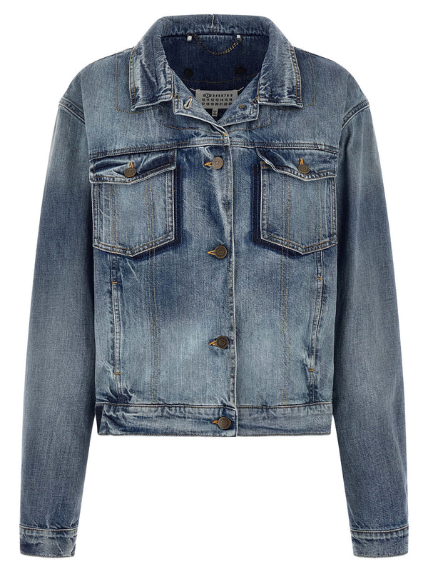 Folded Collar Puffer Jackets Blu