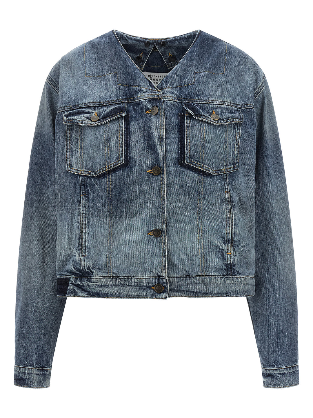 Maison Margiela Folded Collar Puffer Jackets - Blu | 98f2d7dc5c2c4d53f5fe32eab44698e0c4202b85